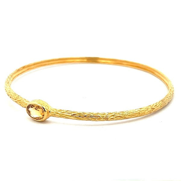 925 GOLD PLATED CITRINE BANGLE