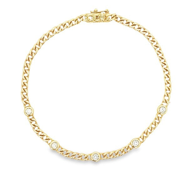 D0.25 14KY BREZEL DIAMOND STATION BRACELET