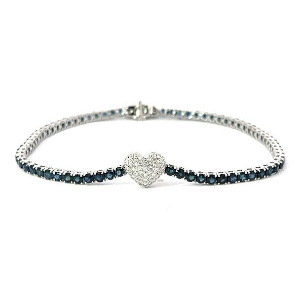 D0.20 18KW HEART SAPPHIRE 5.05CT TENNIS BRACELET