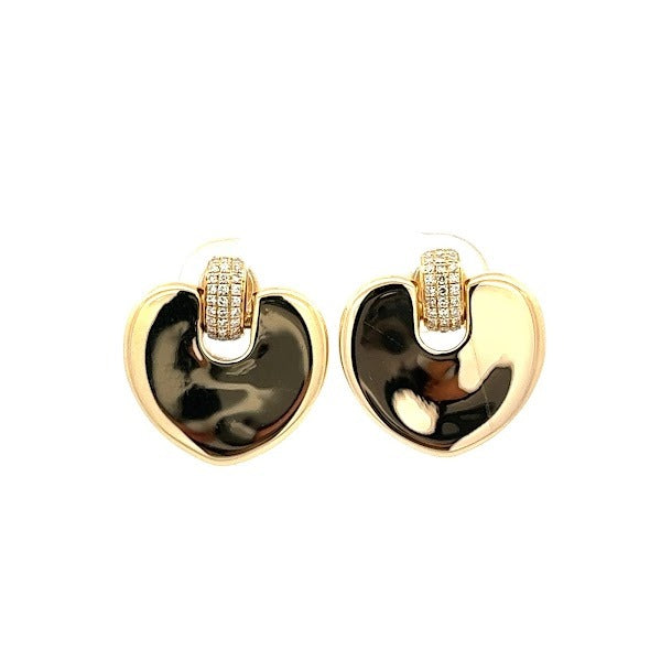 D0.13 14KY HEART EARRINGS