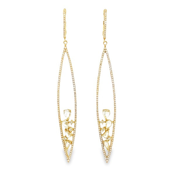 ARETES DE DIAMANTES EN ORO AMARILLO DE 14K