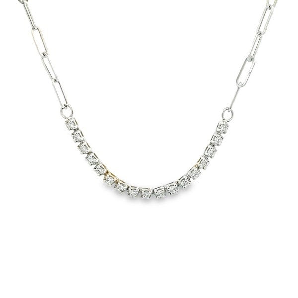 14K WHITE GOLD DIAMOND LINK NECKLACE