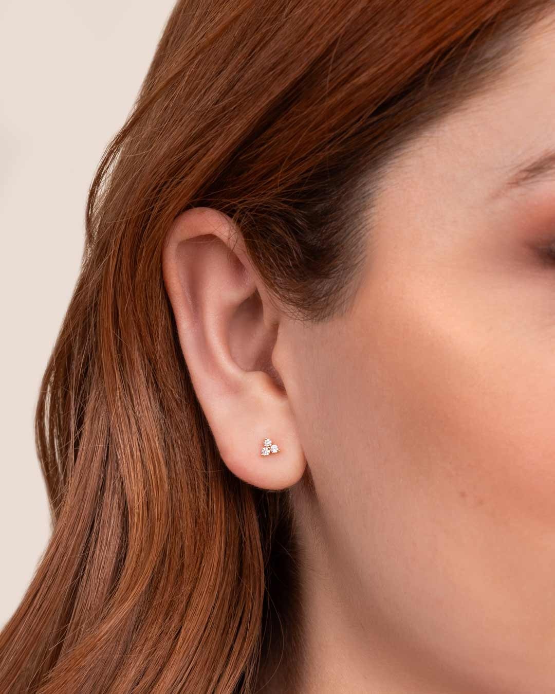 D0.32 14KY TRIO STUD EARRINGS
