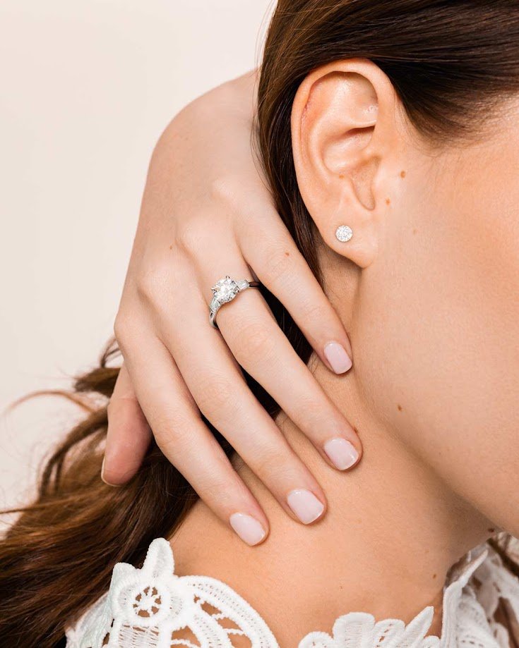 C005079/1034637 D0.35CT 14KW MONTURA TRHEE STONE T6.5 DC 1.00CT RD - C'SANTOS