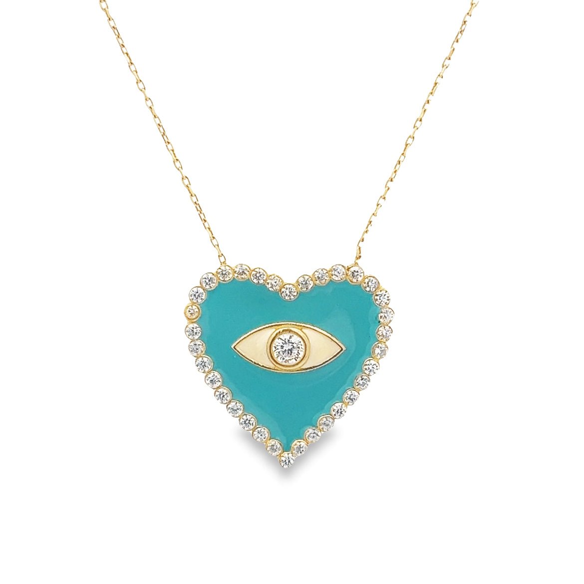 CADENA CORAZON ESMALTE Y OJO TURCO - C'SANTOS