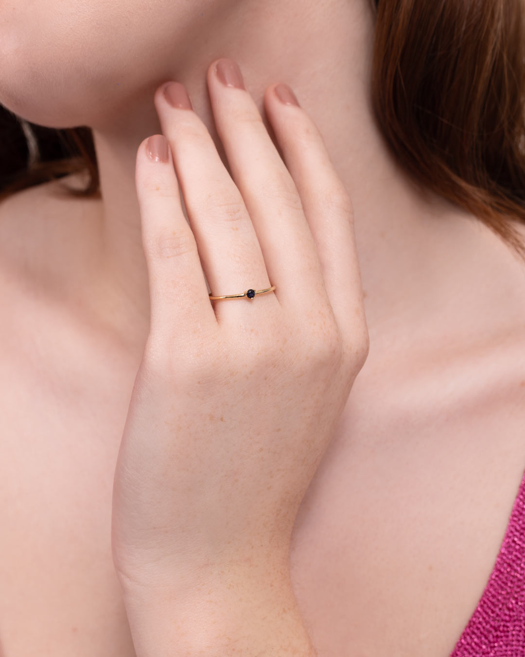 14K GOLD RING SAPPHIRE T7 2.5MM
