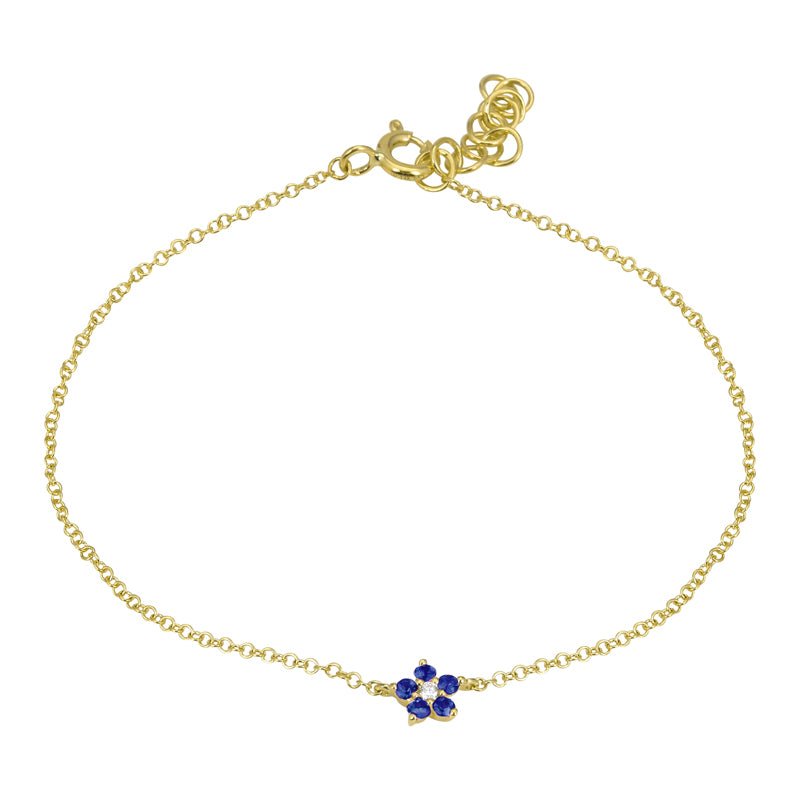 D0.02CT 14KY MINI FLOWER BRACELET BS0.10CT - C'SANTOS