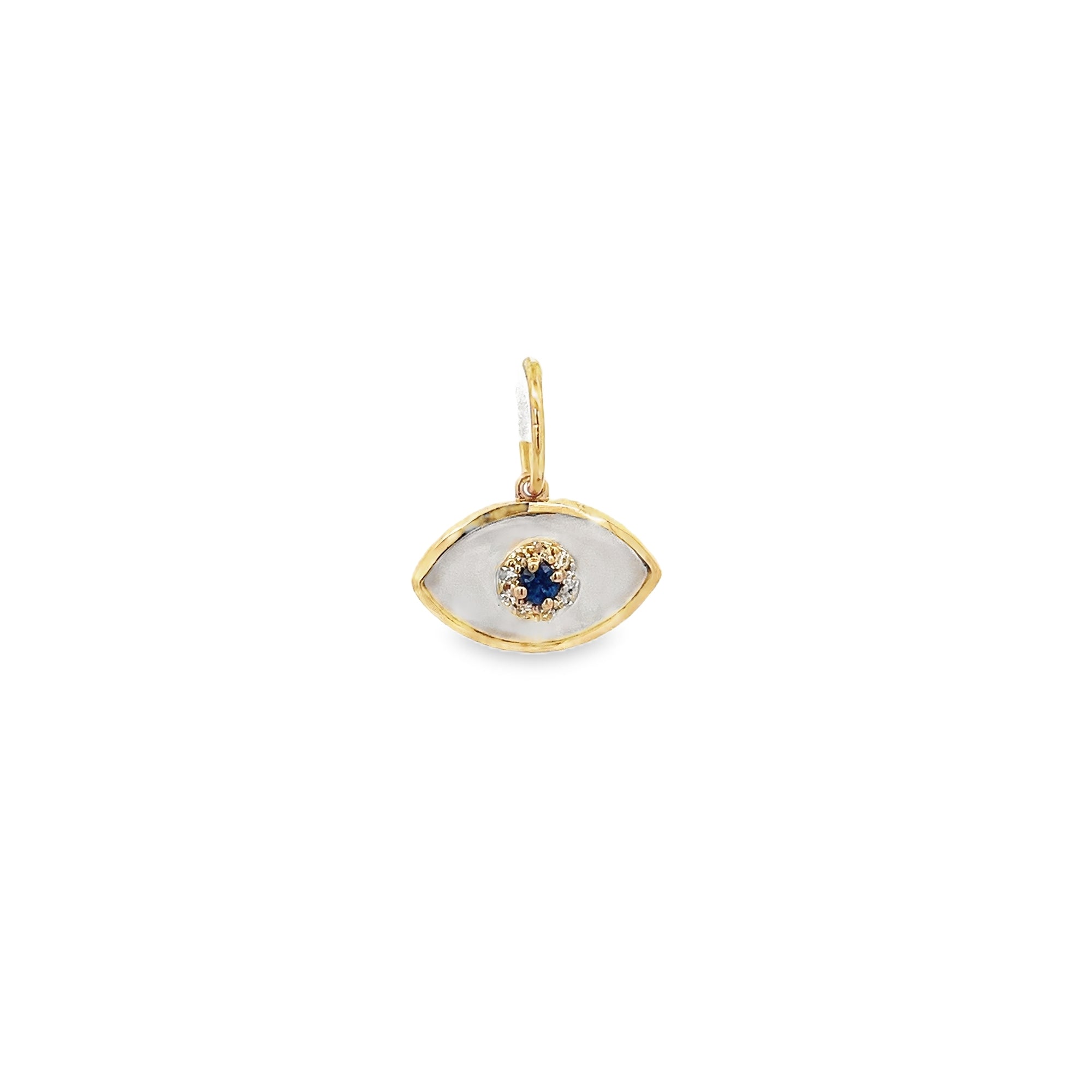 D0.04CT 14KY TURKISH EYE CHARM MOP2.98CT BS0.06CT - C'SANTOS