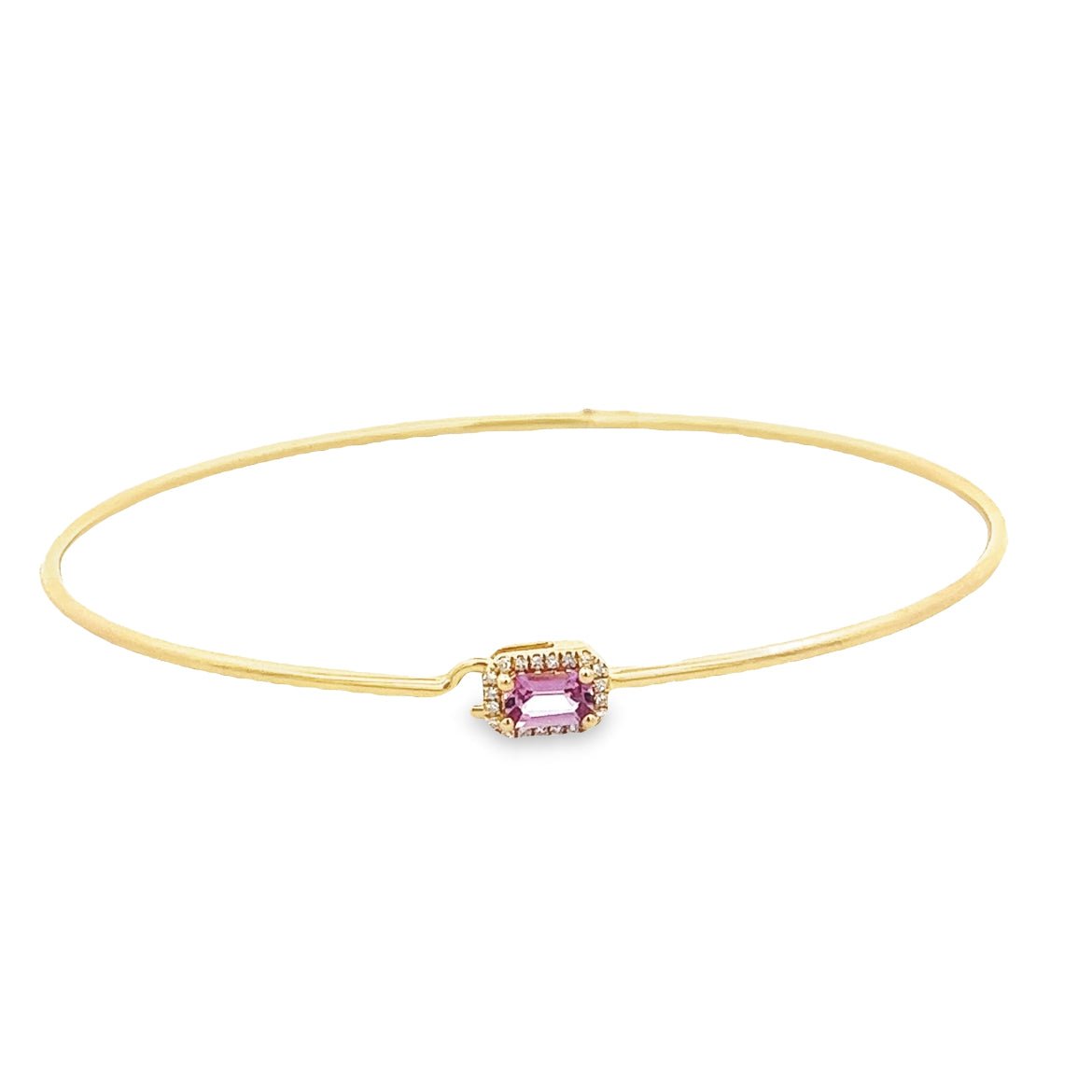 D0.05 14KY PINK SAPPHIRE DIAMOND BANGLE - C'SANTOS