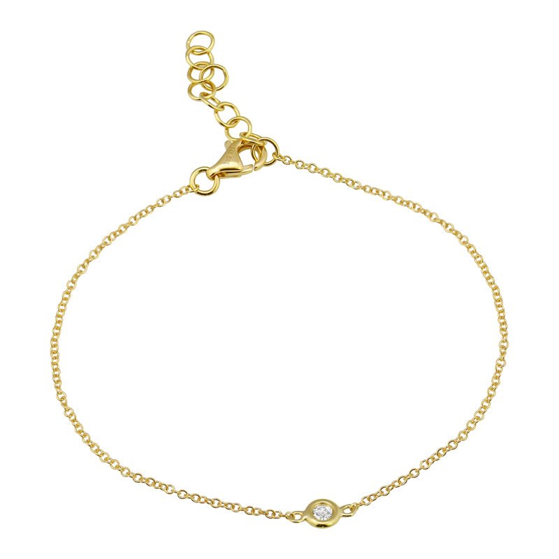 D0.05CT 14KY MINI SOLITAIRE BEZEL BRACELET - C'SANTOS