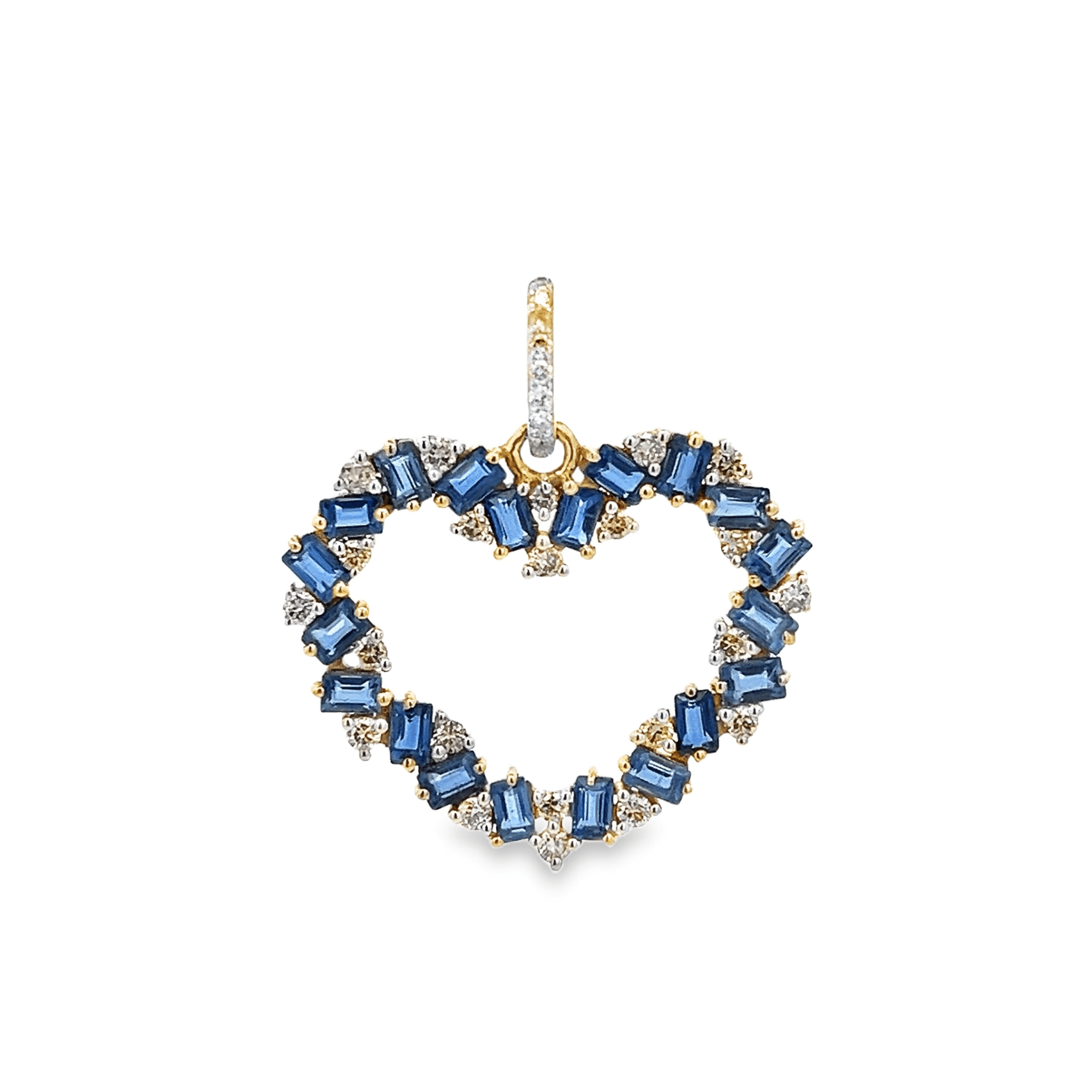 D0.05CY 14KY HEART OUTLINE CHARM KY1.10CT - C'SANTOS