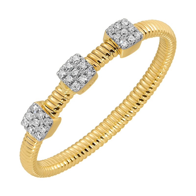 D0.06CT 14KY MINI SQUARE TEXTURE RING T6.5 - C'SANTOS