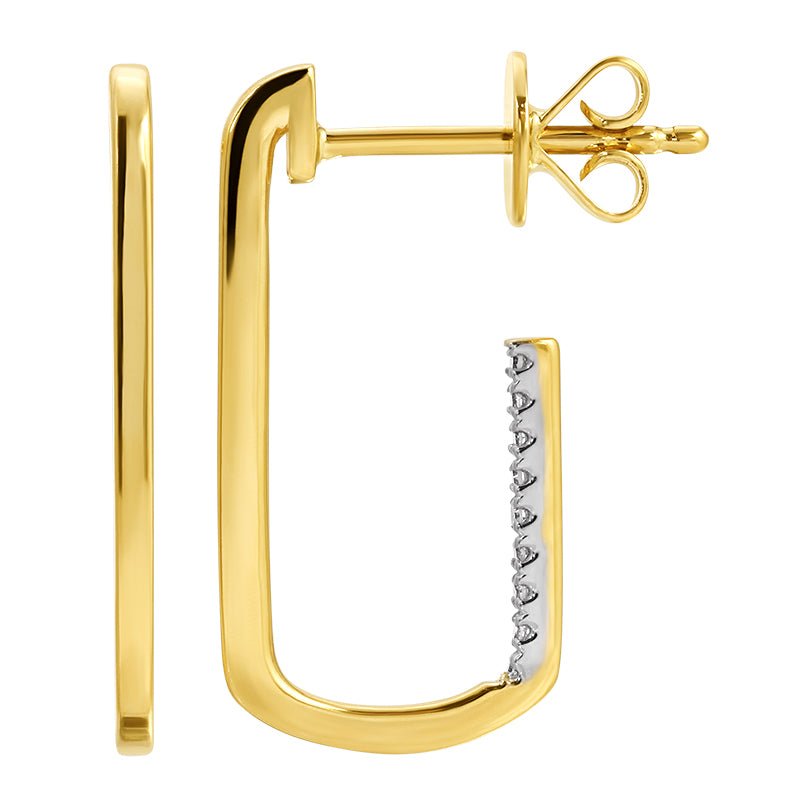 D0.07CT 14KY CHUNKY CLIP EARRINGS - C'SANTOS