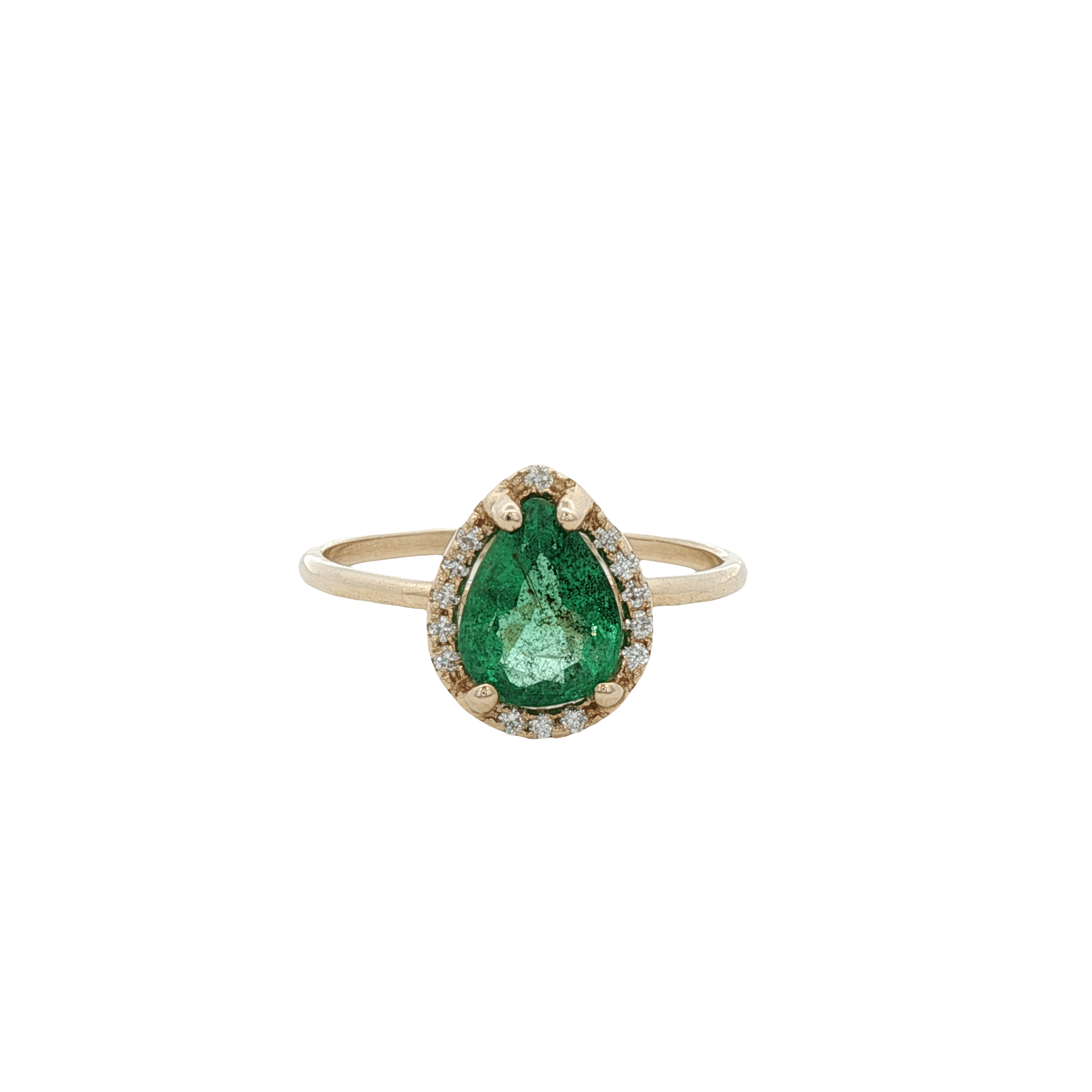D0.07CT 14KY RING EMERALD DROP 2CT T6 - C'SANTOS