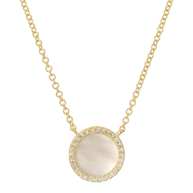 D0.07CT 14KY ROUND NECKLACE MOP0.30CT - C'SANTOS