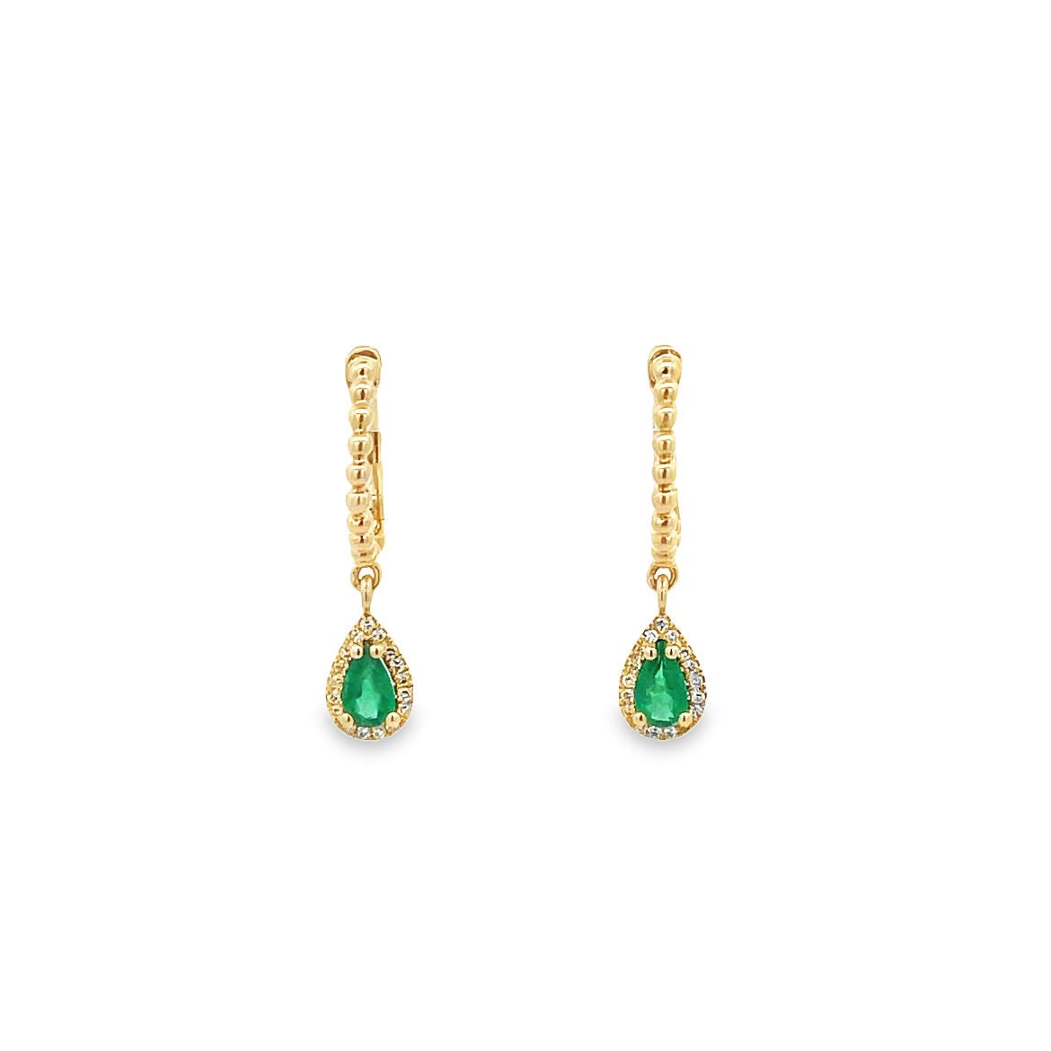 D0.08 14KY EMERALD DIAMOND EARRING - C'SANTOS
