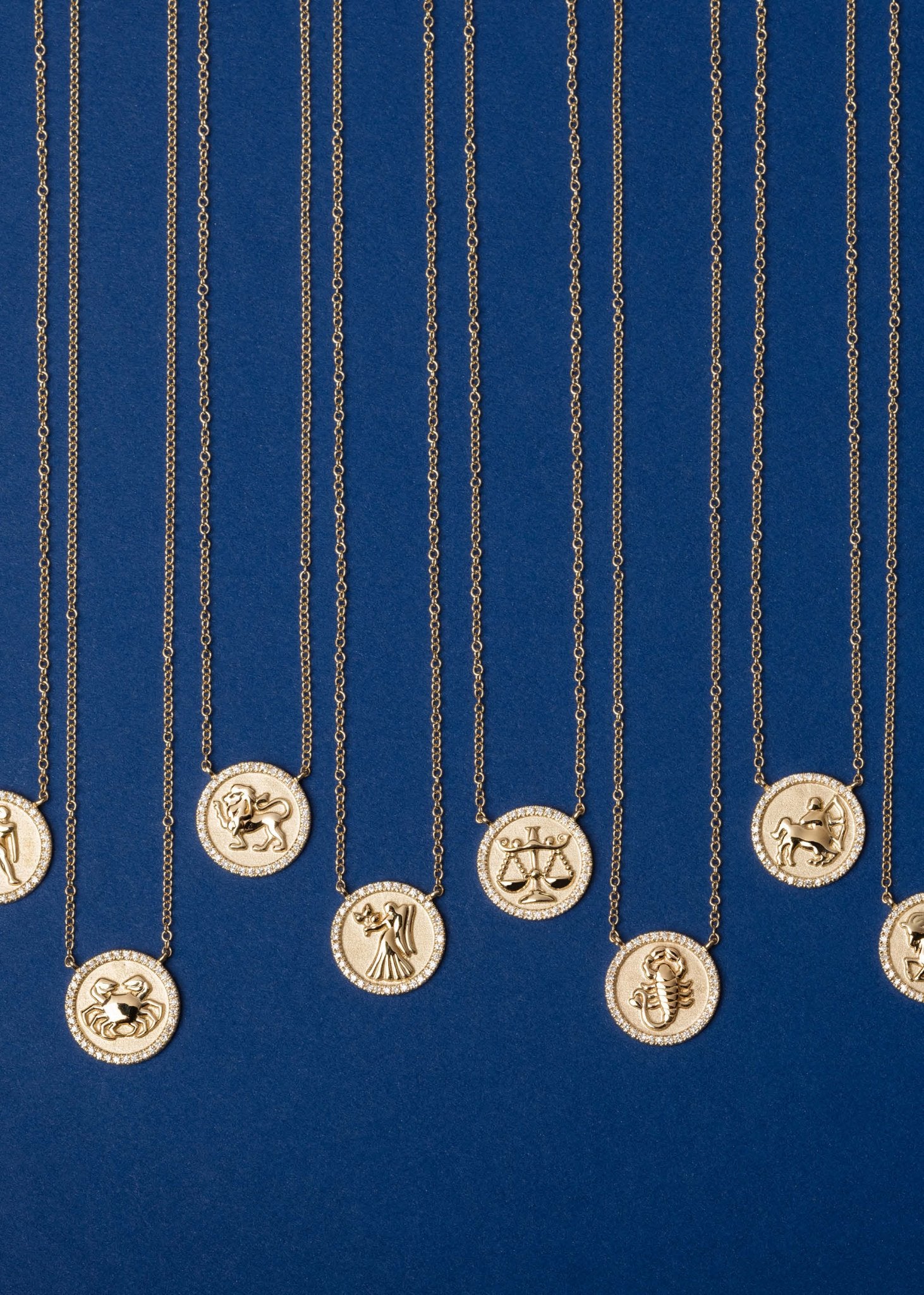 D0.08CT 14KY ZODIAC CAPRICORN NECKLACE - C'SANTOS