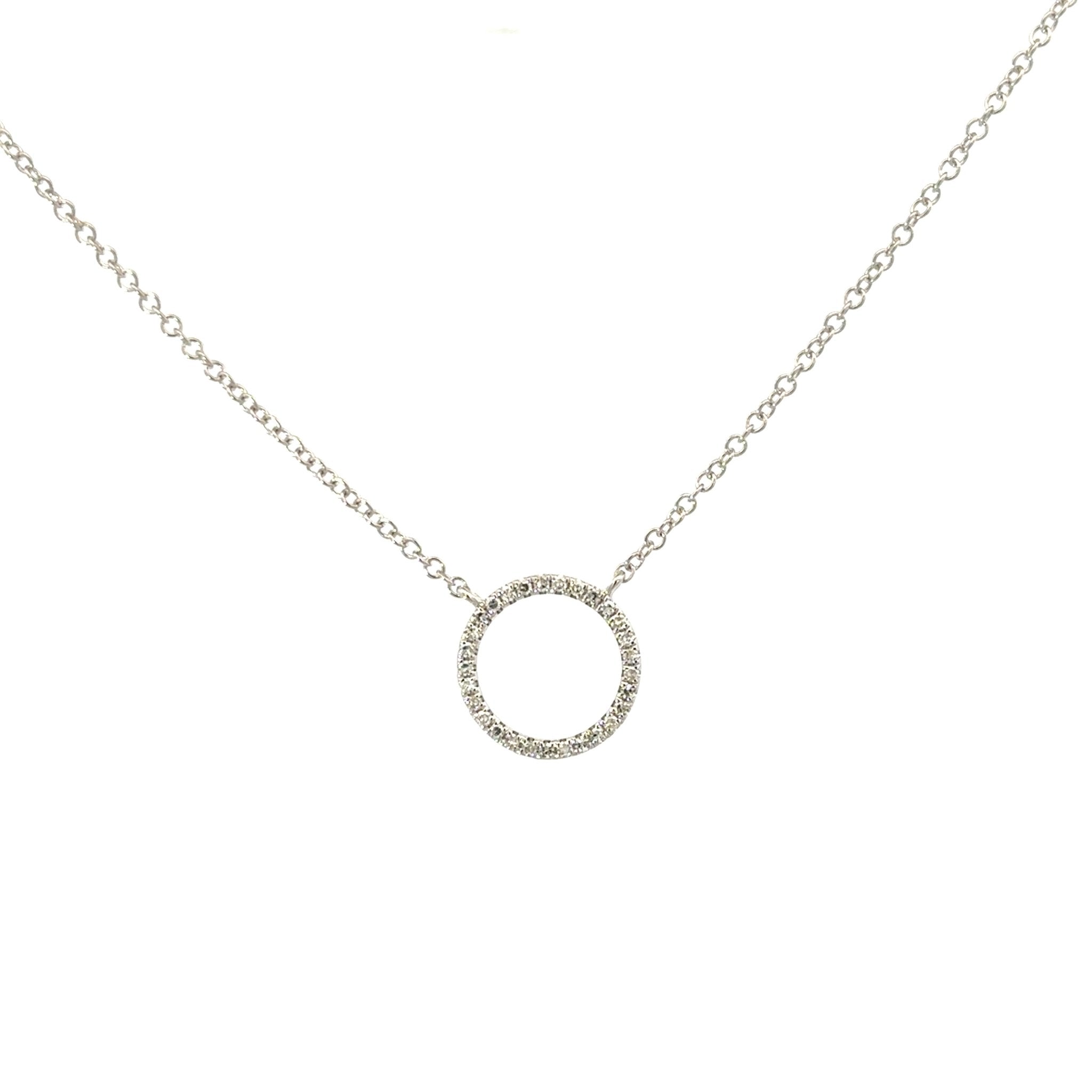 D0.09CT 14KW CIRCLE SMALL NECKLACE - C'SANTOS