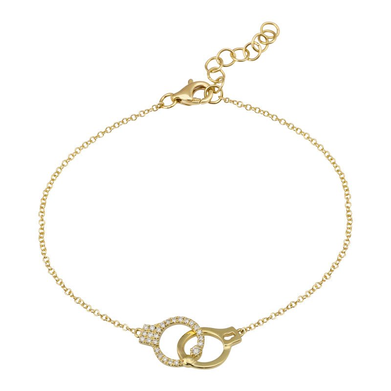 D0.09CT 14KY HANDCUFFS BRACELET - C'SANTOS