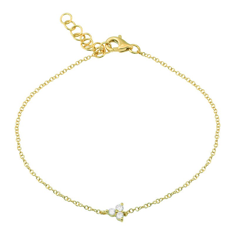 D0.09CT 14KY MINI CLOVER BRACELET - C'SANTOS