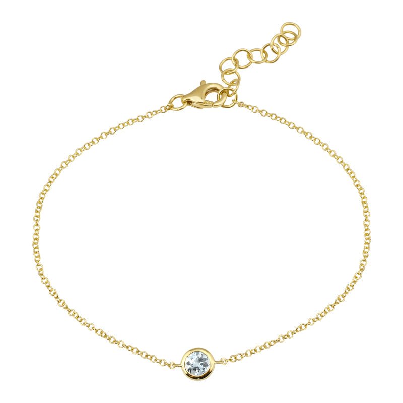 D0.14CT 14KY SOLITAIRE BEZEL BRACELET - C'SANTOS