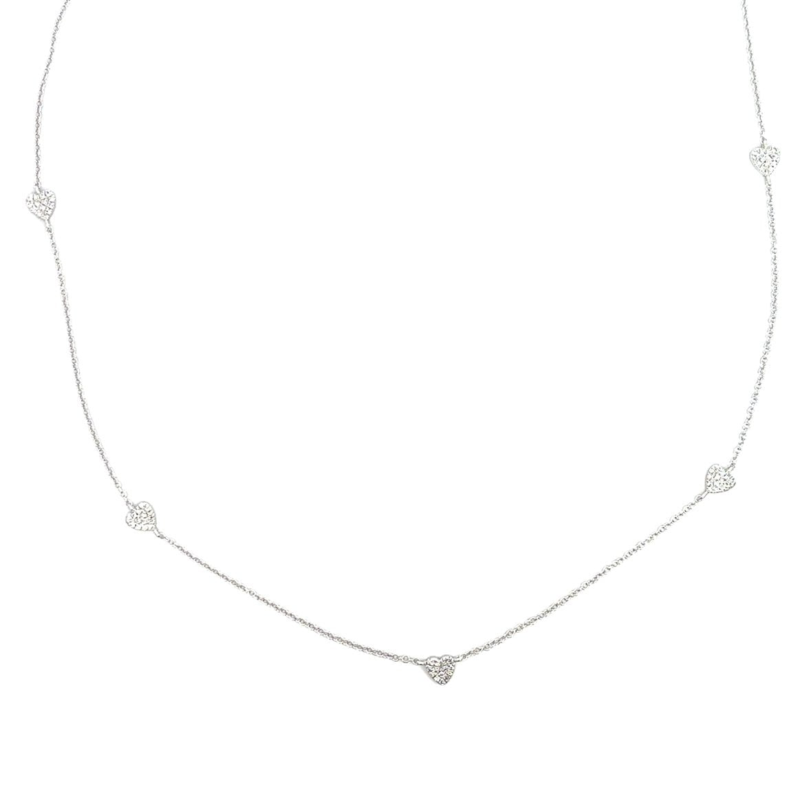 D0.15CT 14KW STATION MINI HEART NECKLACE - C'SANTOS