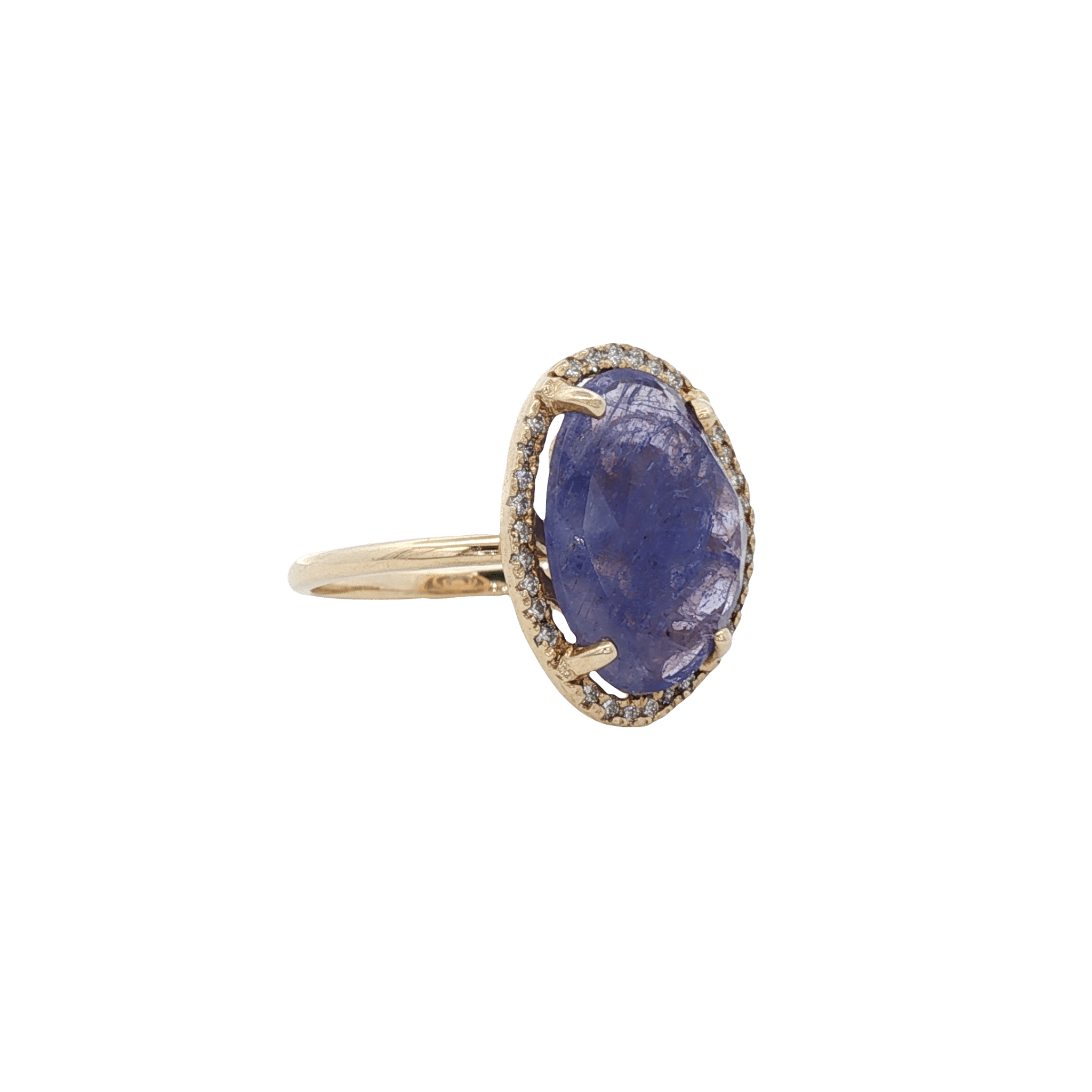 D0.15CT 14KY RING TANZANITE POLKI 0.9CT T6 - C'SANTOS