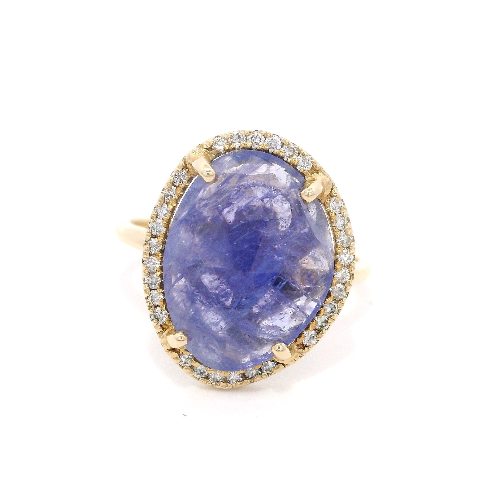 D0.15CT 14KY RING TANZANITE POLKI 0.9CT T6 - C'SANTOS