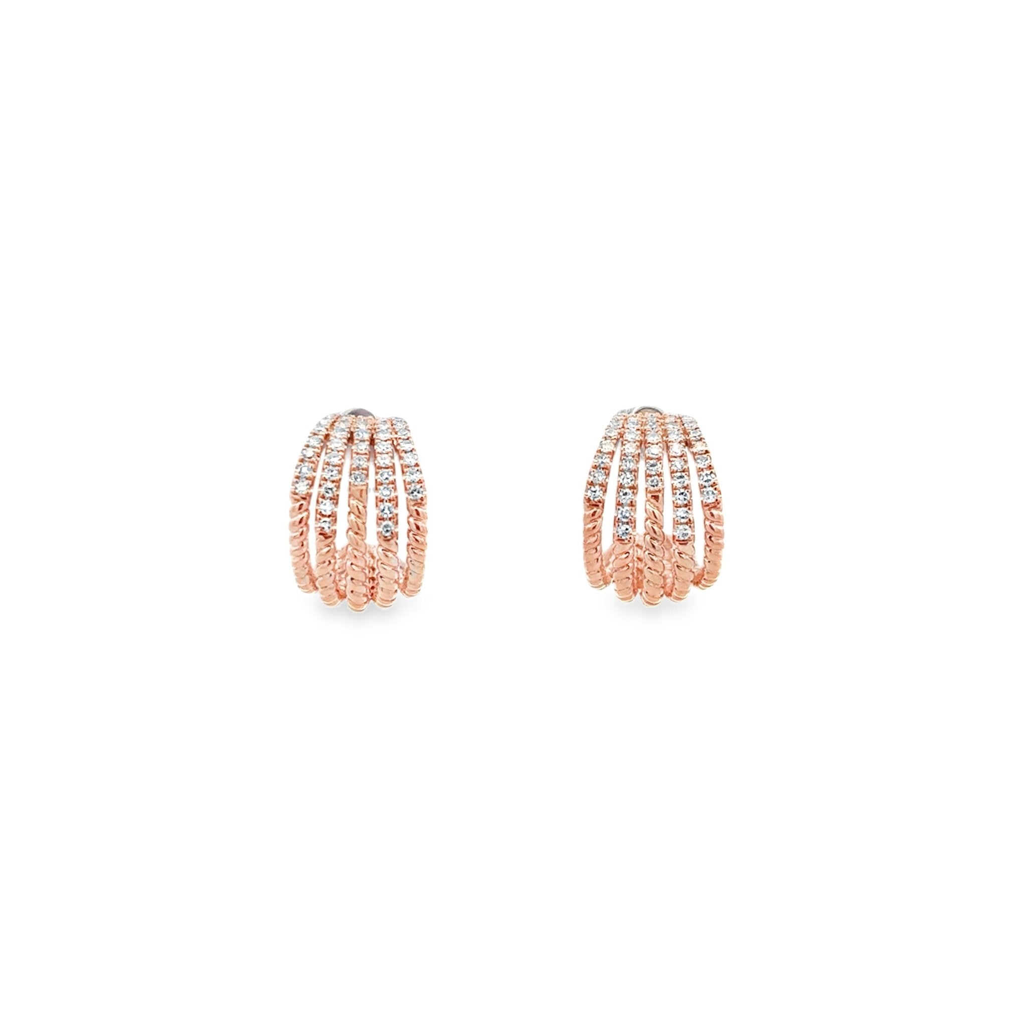D0.20CT 14KR FIVE LINE GILT JACK EARRINGS - C'SANTOS
