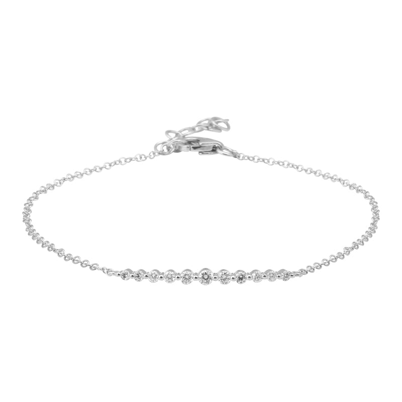 D0.20CT 14KW BAR DIAMOND BRACELET - C'SANTOS