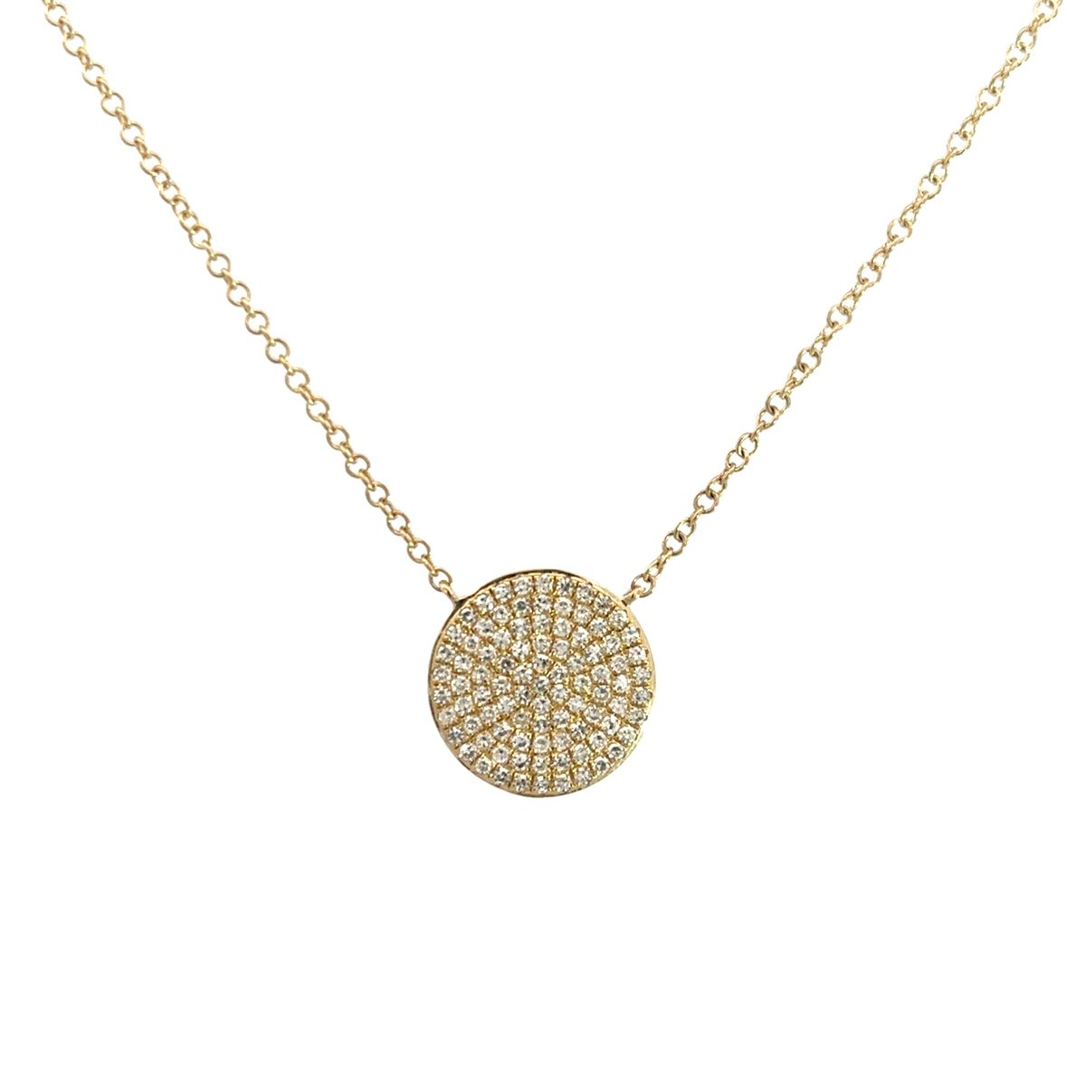 D0.25CT 14KY ROUND PAVE 11MM NECKLACE - C'SANTOS