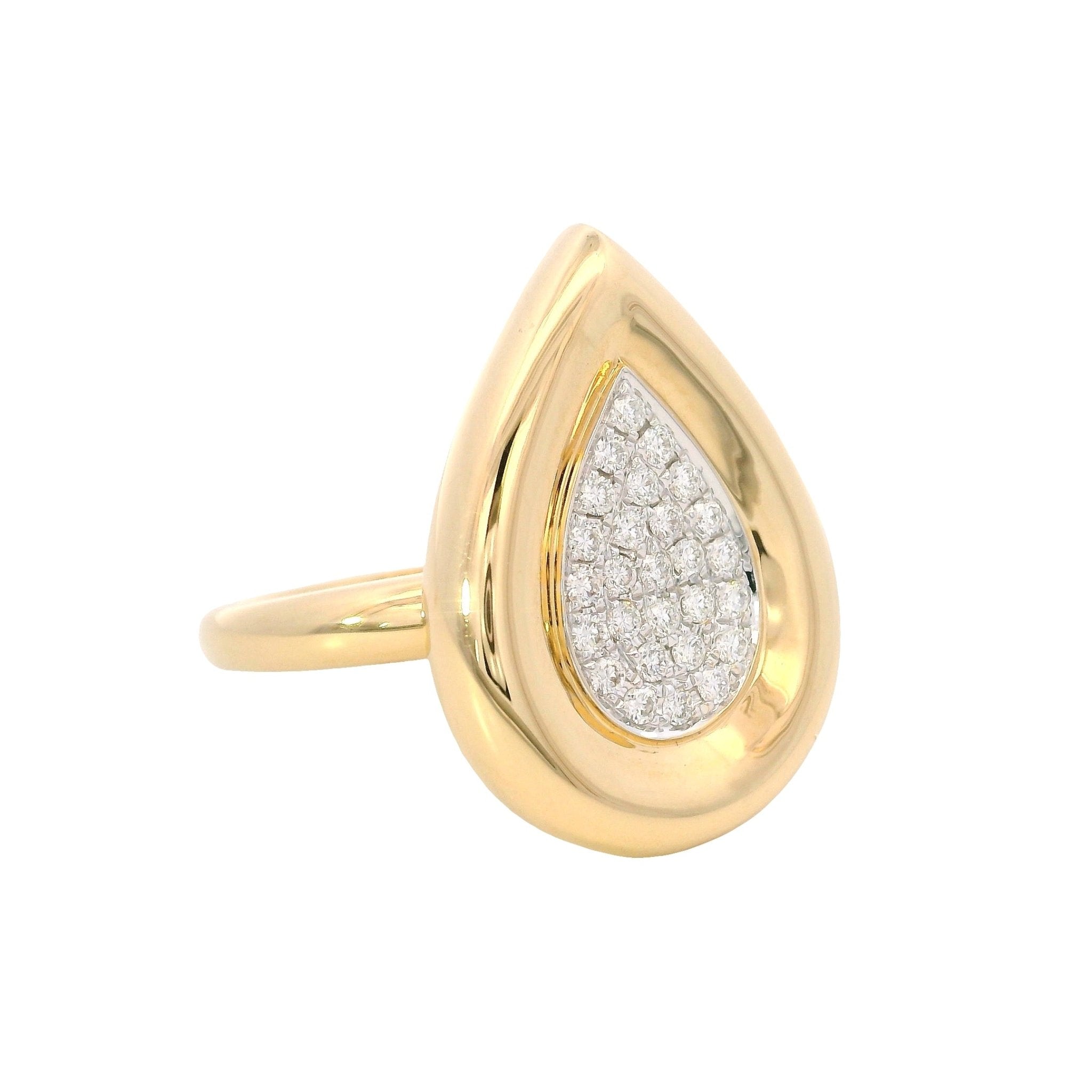 D0.28CT 18KY DROP CENTER DIAMOND RING - C'SANTOS