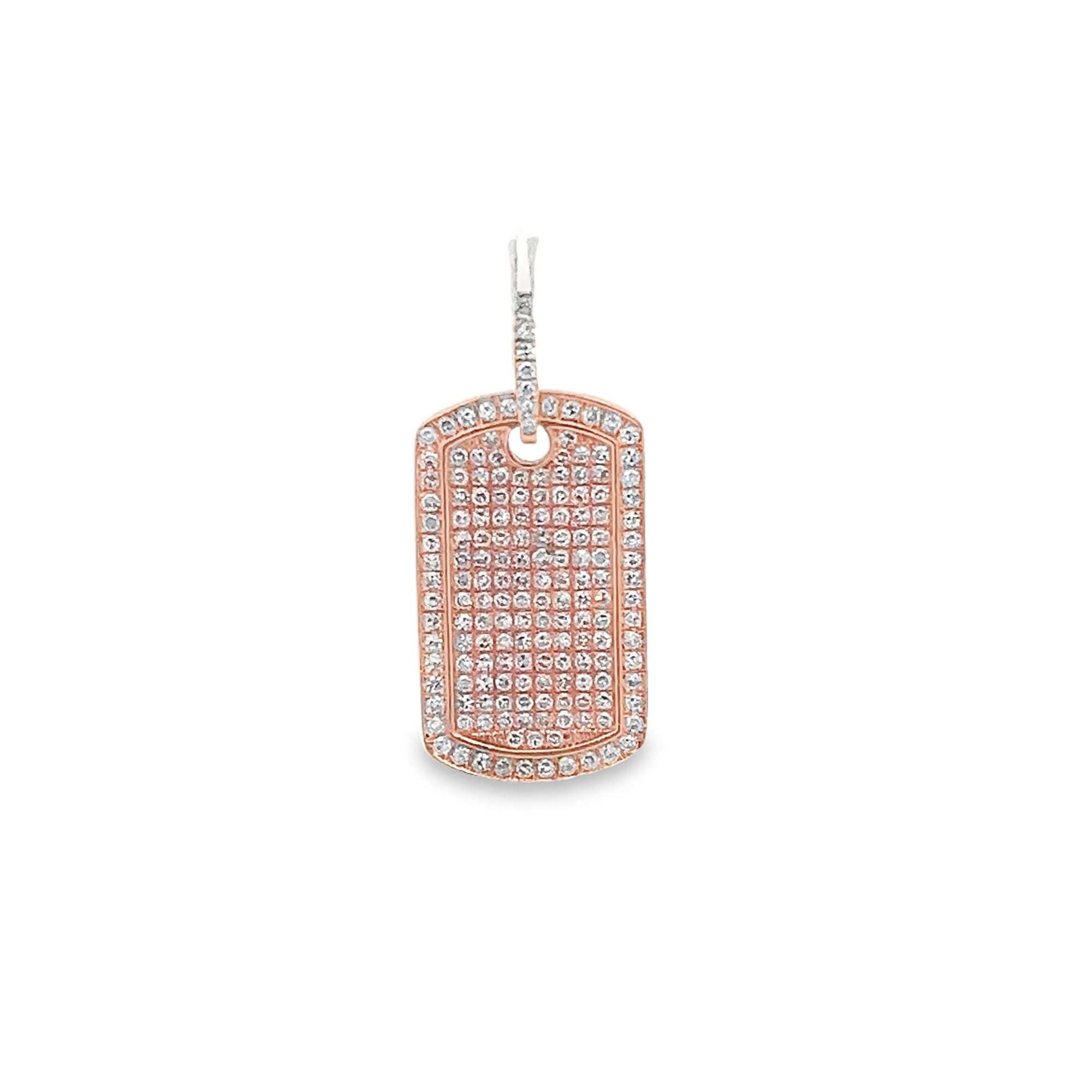 D0.43CT 14KR MINI TAG PAVE PENDANT - C'SANTOS