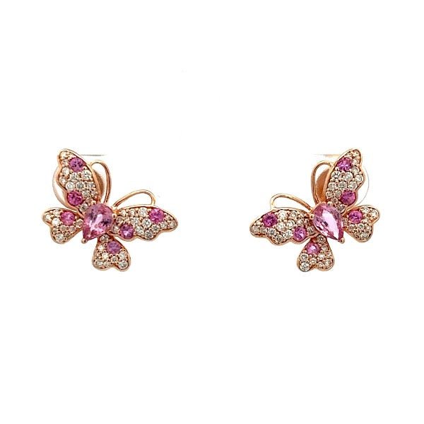 D0.63 18KR PINK SAPPHIRE 1.42CT BUTTERFLY EARRINGS - C'SANTOS
