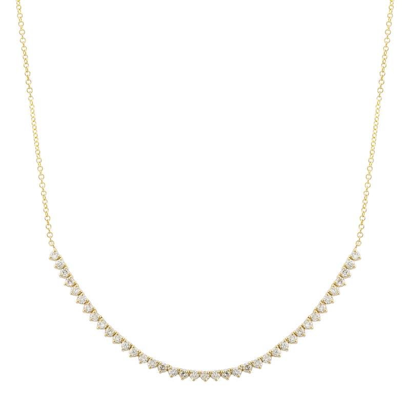 D0.73CT 14KY TENNIS DIAMOND 8CM NECKLACE - C'SANTOS