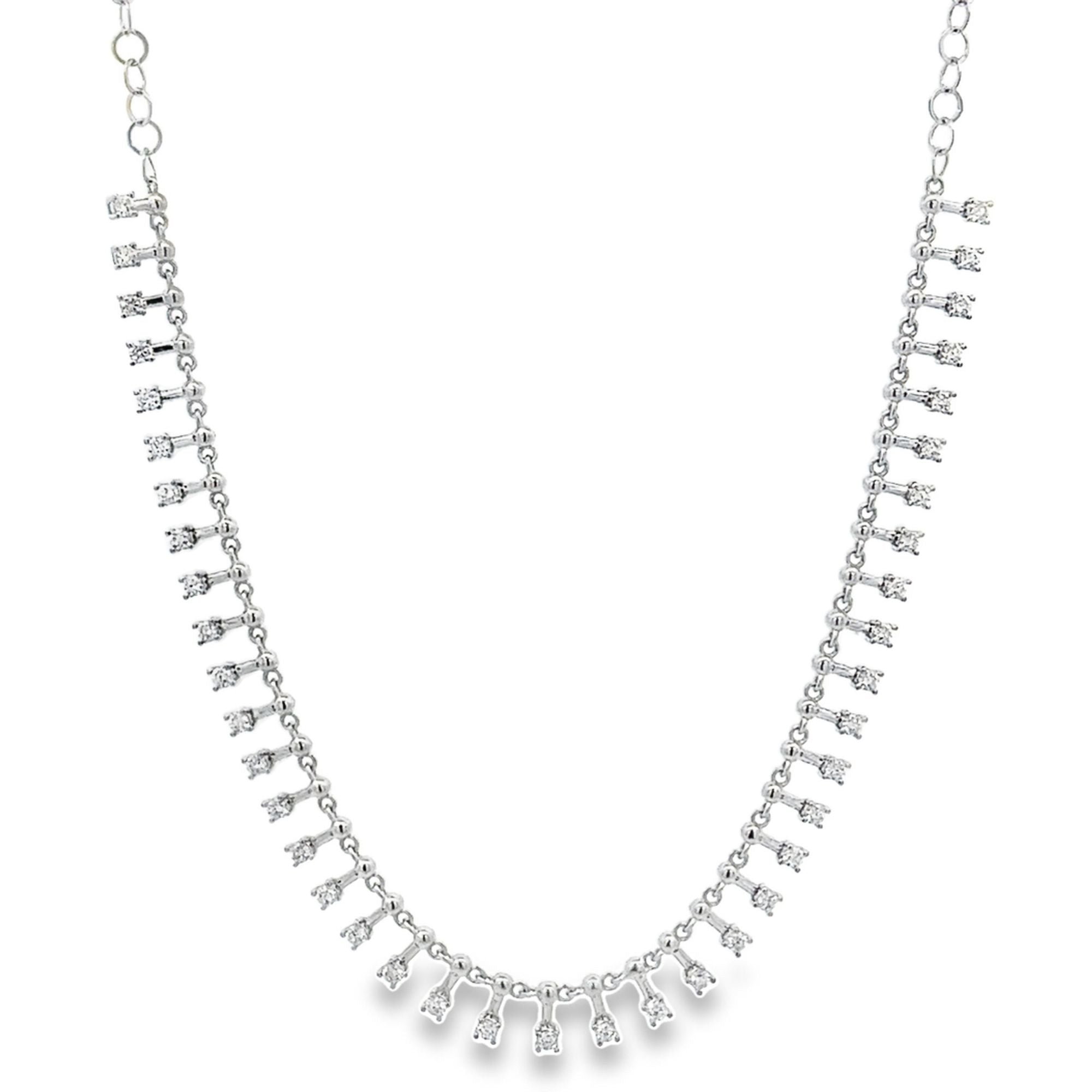 D0.88CT 14KW ROUND DIAMONDS STATEMENT PIECE NECKLACE - C'SANTOS