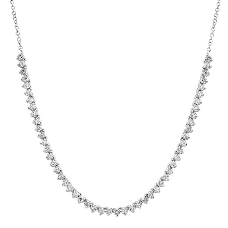 D0.97CT 14KW TENNIS DIAMOND 10.5CM NECKLACE - C'SANTOS