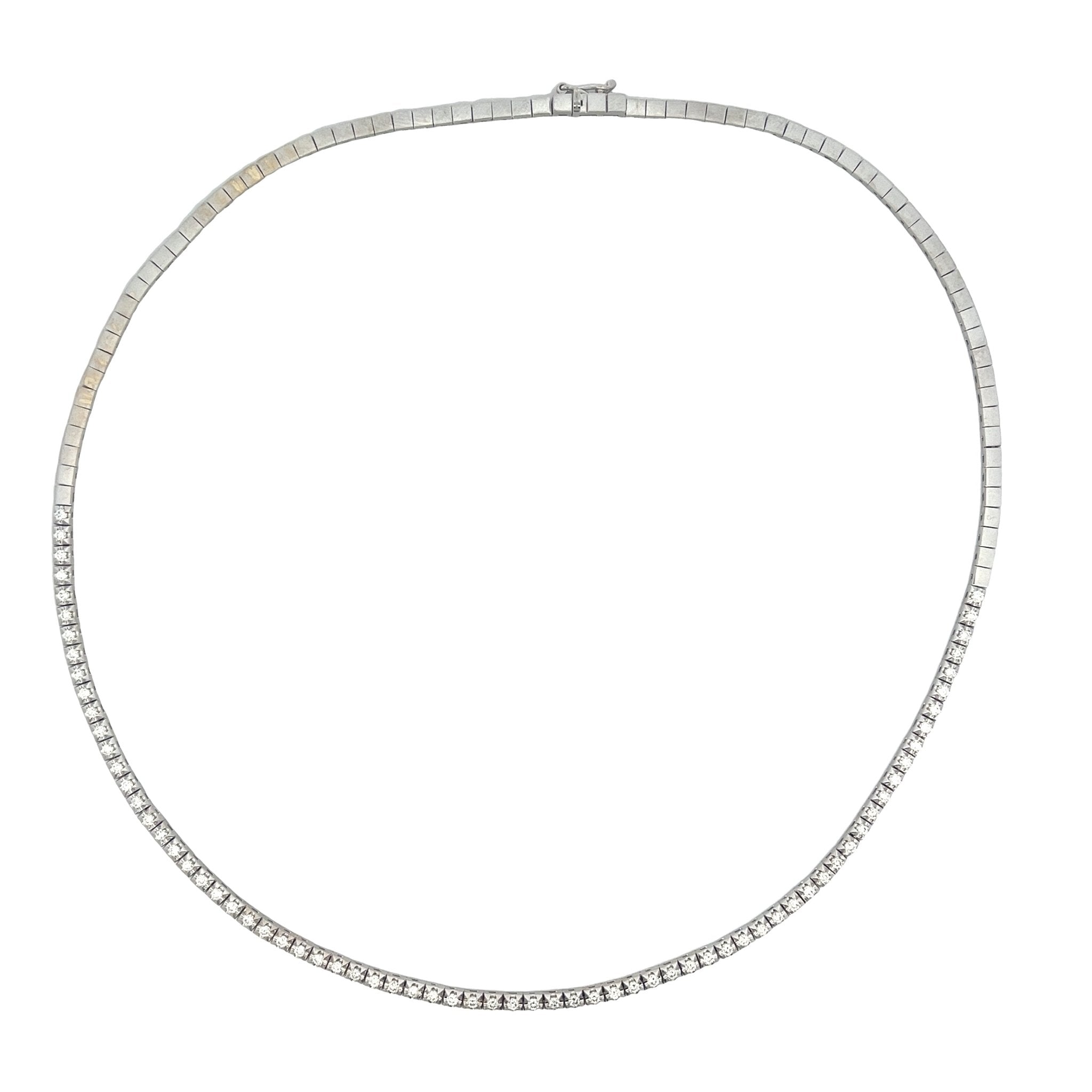 D1.45CT 14KW HARD TENNIS NECKLACE - C'SANTOS