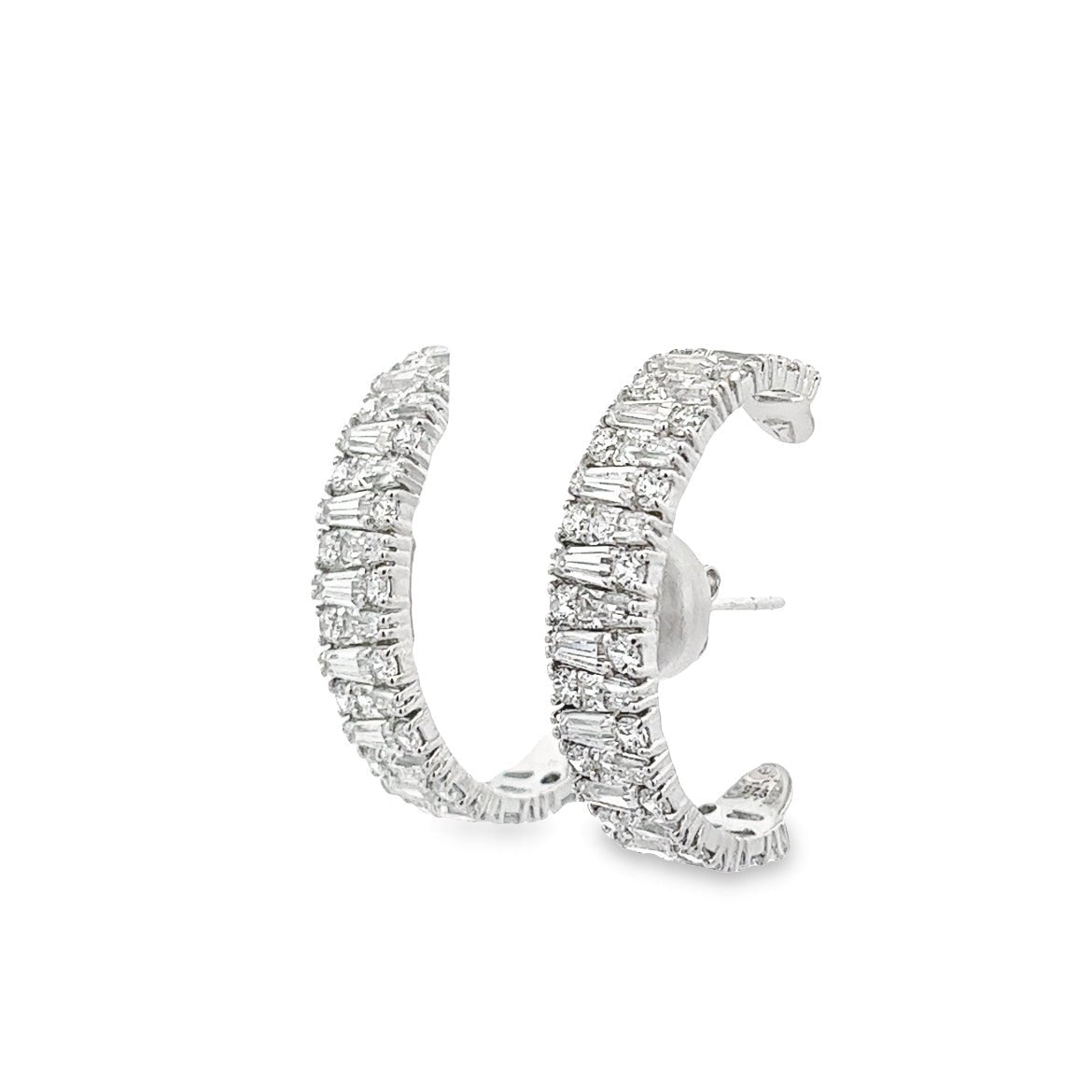 EARRING SILVER CENTER WHITE CZ RP - C'SANTOS