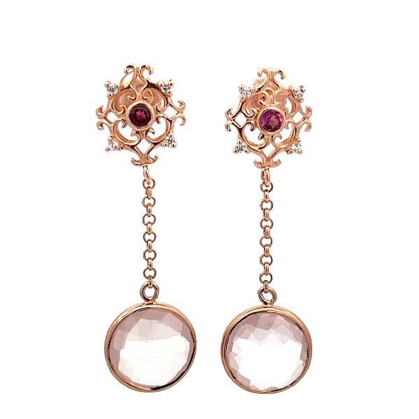 EARRINGS FACITATE ROUND CUBIC ZIRCONIA - C'SANTOS