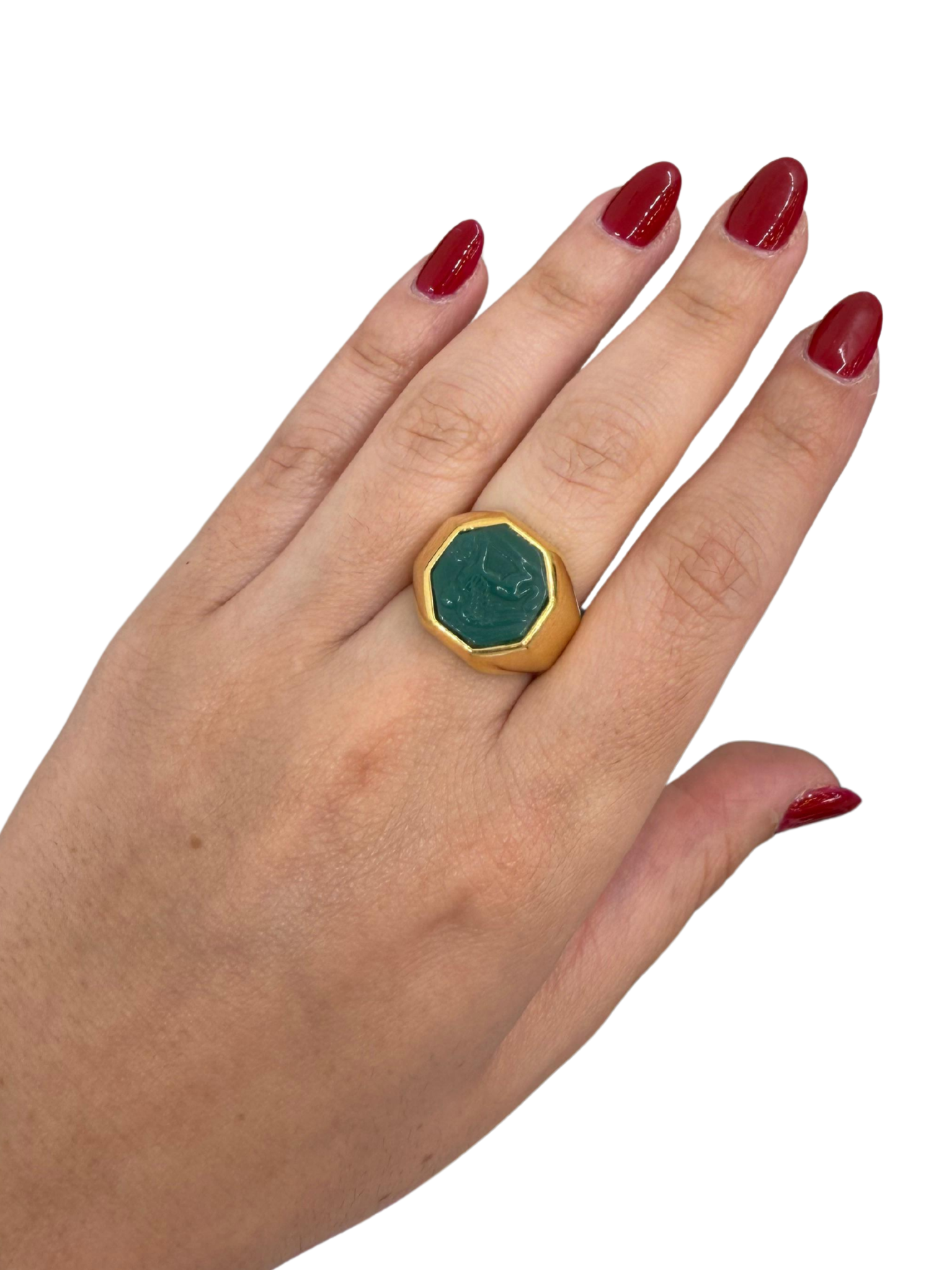 925GG CHIMERA OCTAGONAL GREEN RING T7 T8