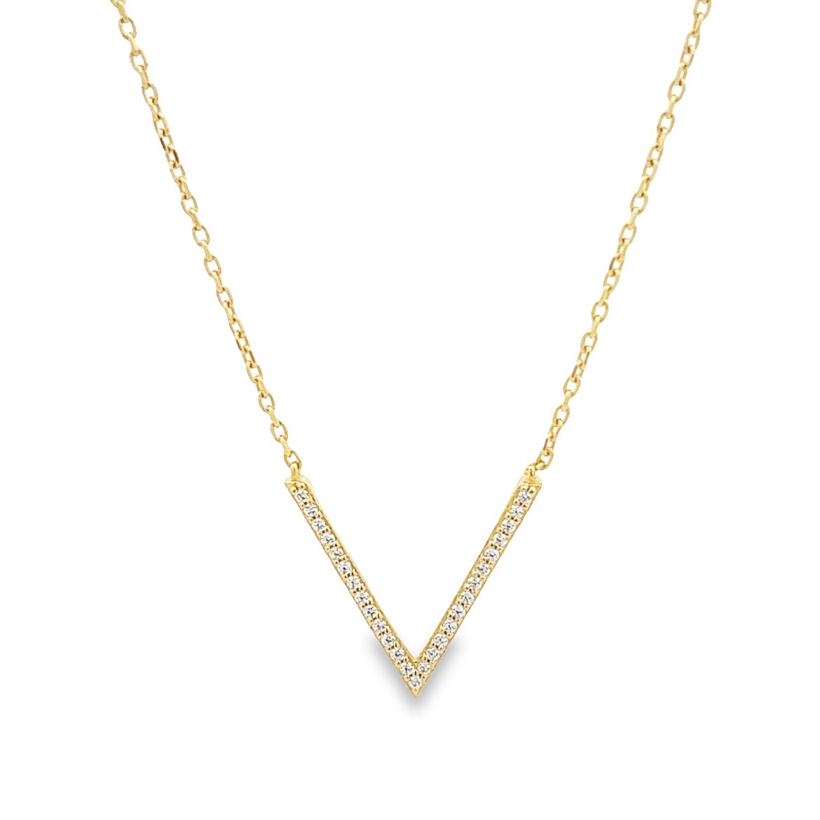 NECKLACE SILVER CENTER WHITE CZ - C'SANTOS