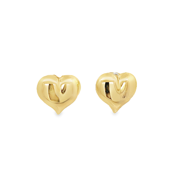 14KY BIG PUFFY HEART EARRINGS