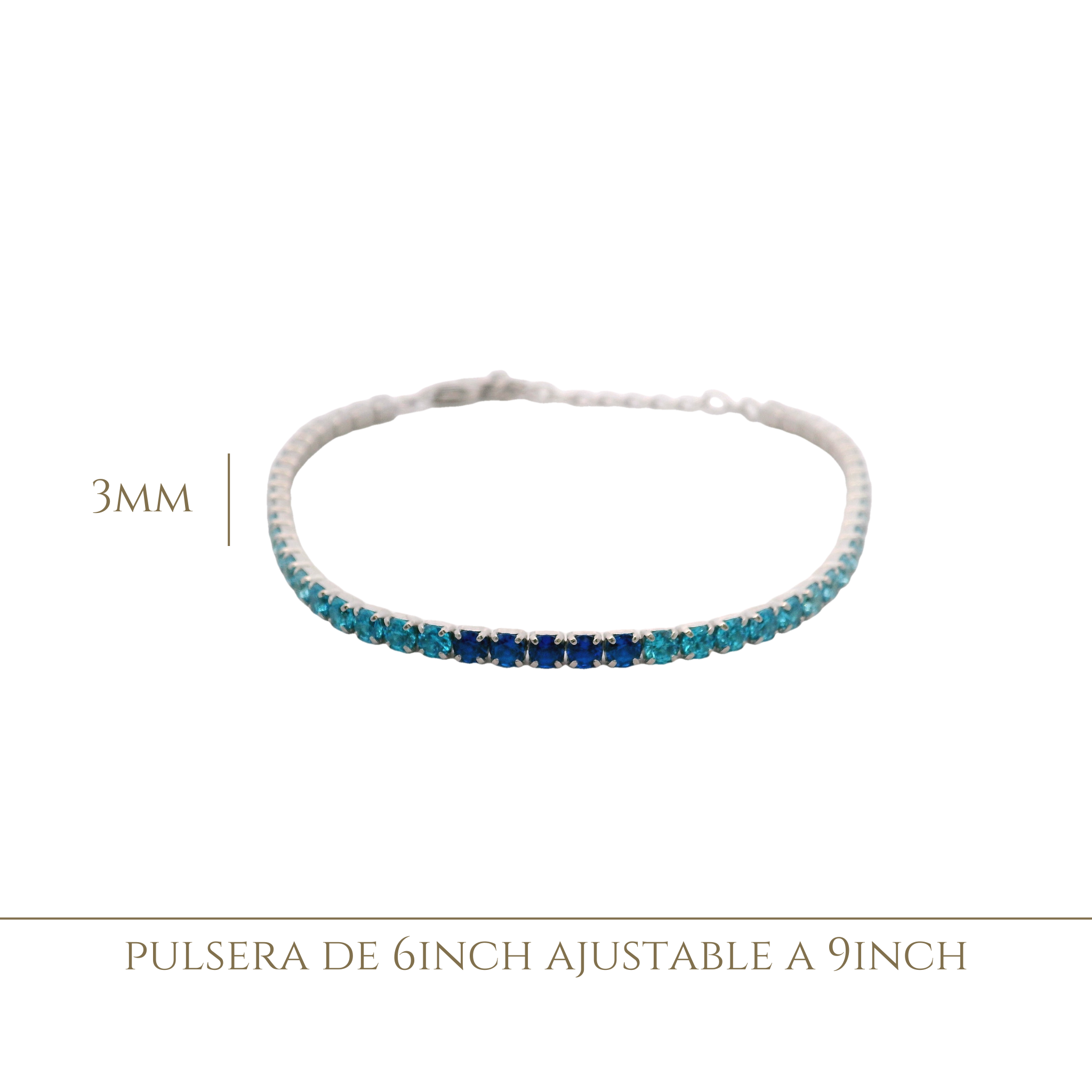 925SS TENNIS TRIPLE COLOR CZ BRACELET