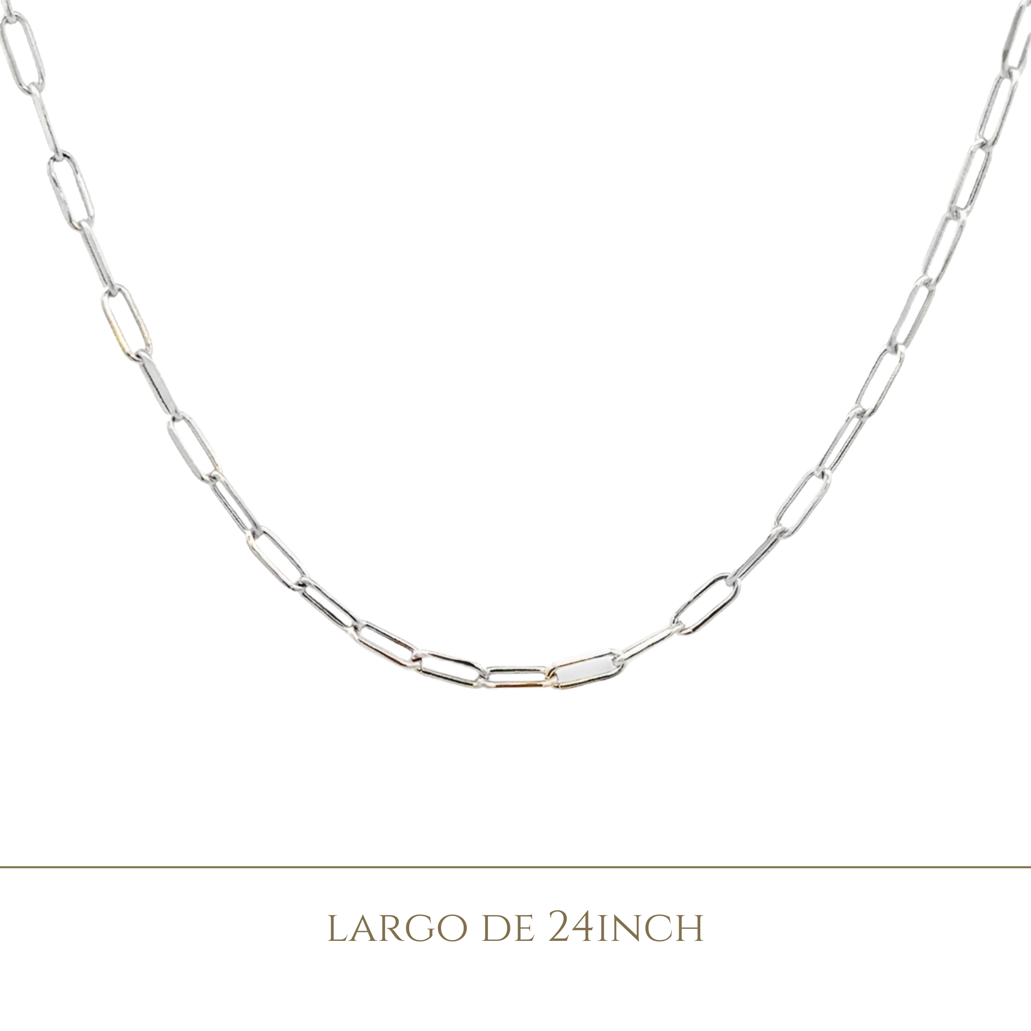 PAPER CLIP CHAIN IN 14KT WHITE GOLD