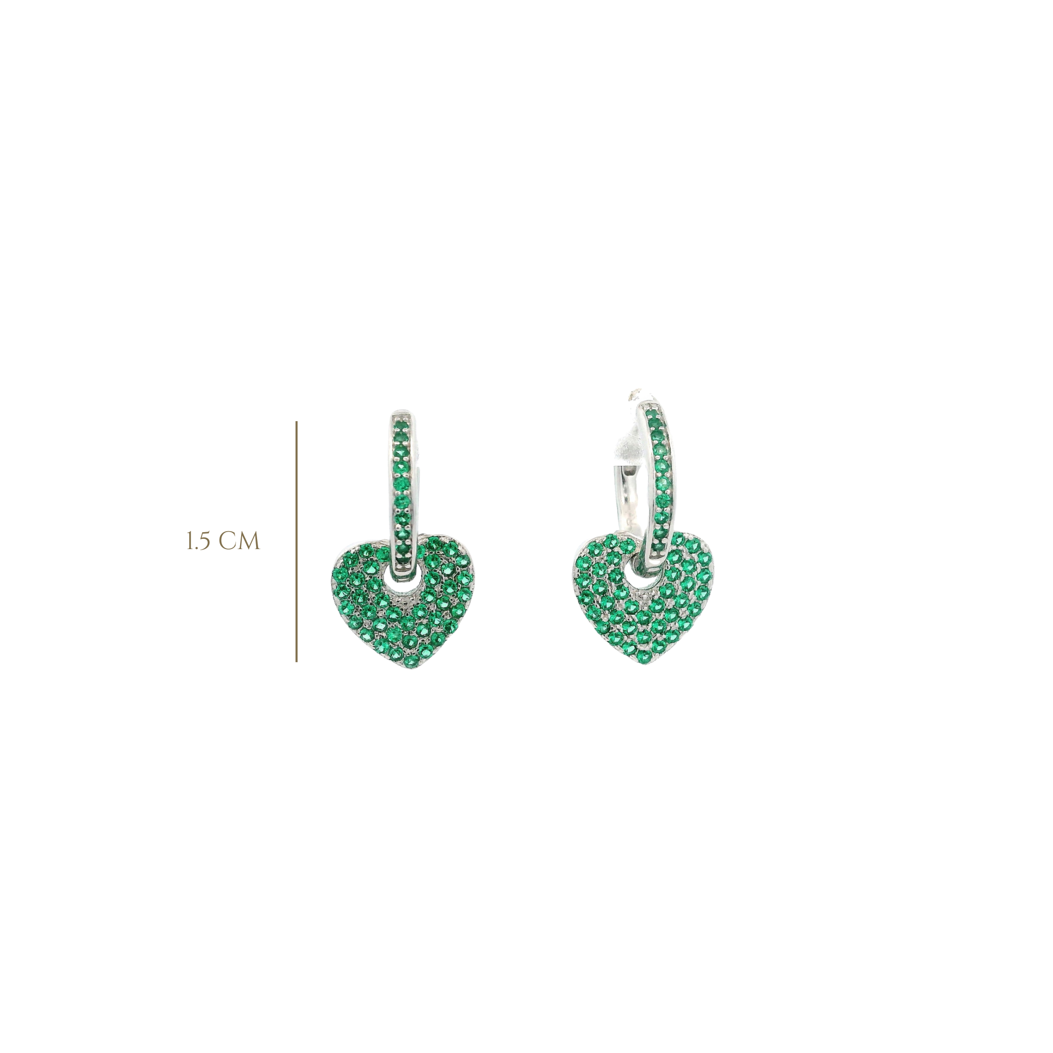 HUGGIES WITH HEART CHARM 925 SILVER