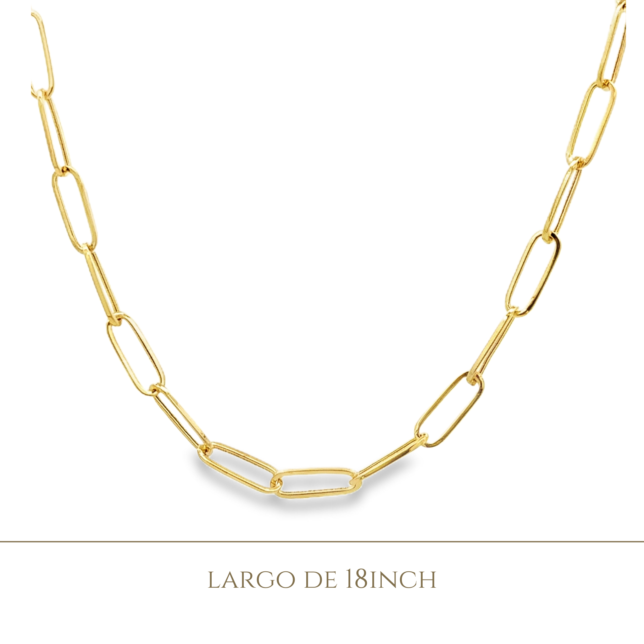 14KY MEDIUM PAPER CLIP 18 INCH CHAIN