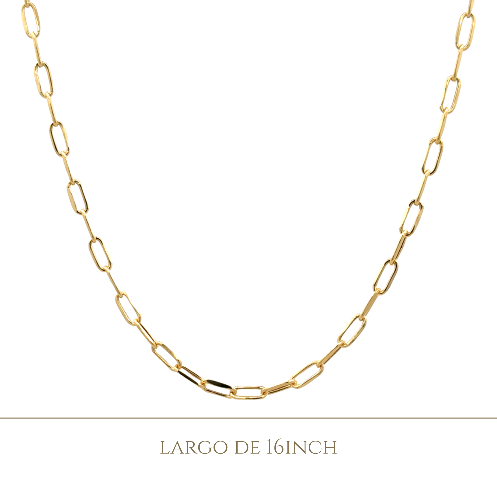 PAPER CLIP CHAIN IN 14KT YELLOW GOLD