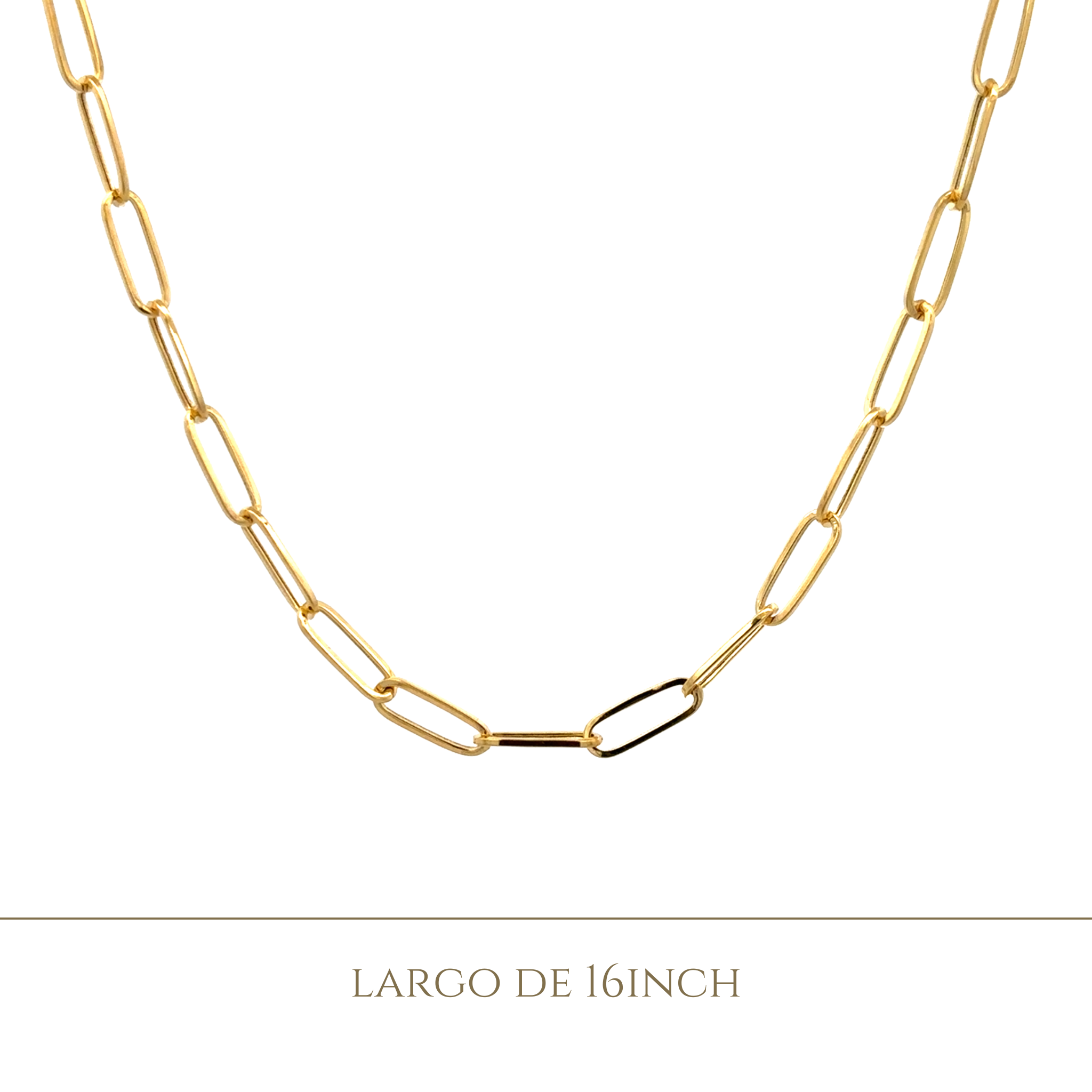 PAPER CLIP CHAIN IN 14KT YELLOW GOLD