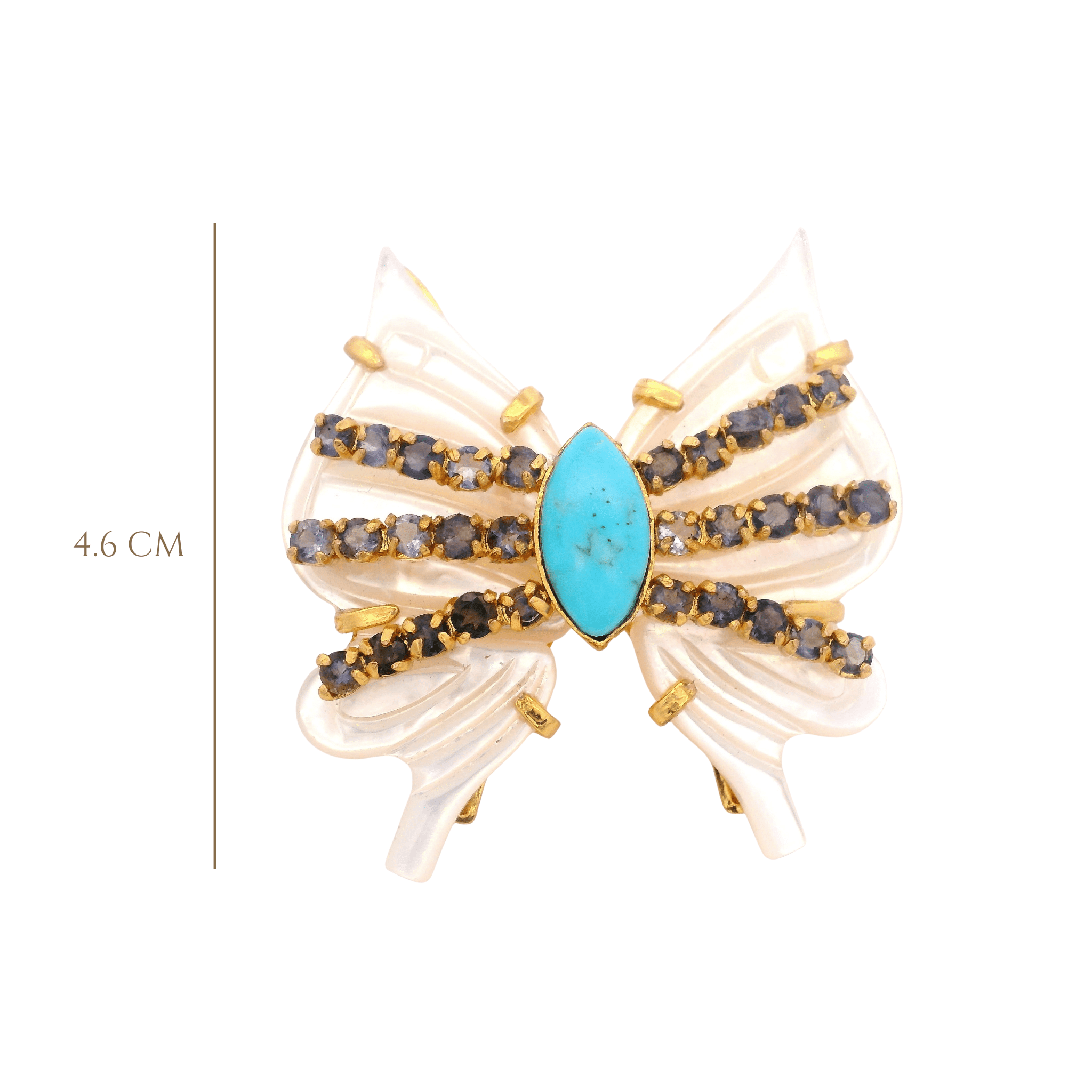 RING MOTHER OF PEARL TURQUOISE AND IOLITE - C'SANTOS